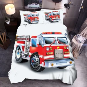 Feuerwehrwagen Bettwäsche Set für Kinder in Rot