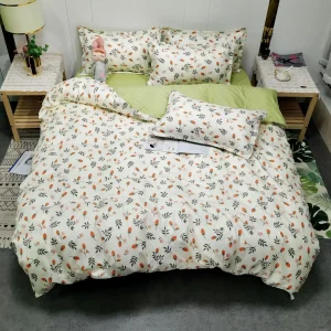 Blumiges Bettwäsche-Set für Königsgröße mit Duvet und Laken