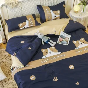 Blumenmuster Bettwäsche Set für Königsgröße mit Laken