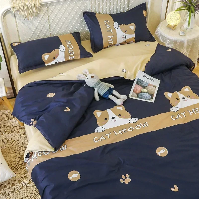 Blumenmuster Bettwäsche Set für Königsgröße mit Laken
