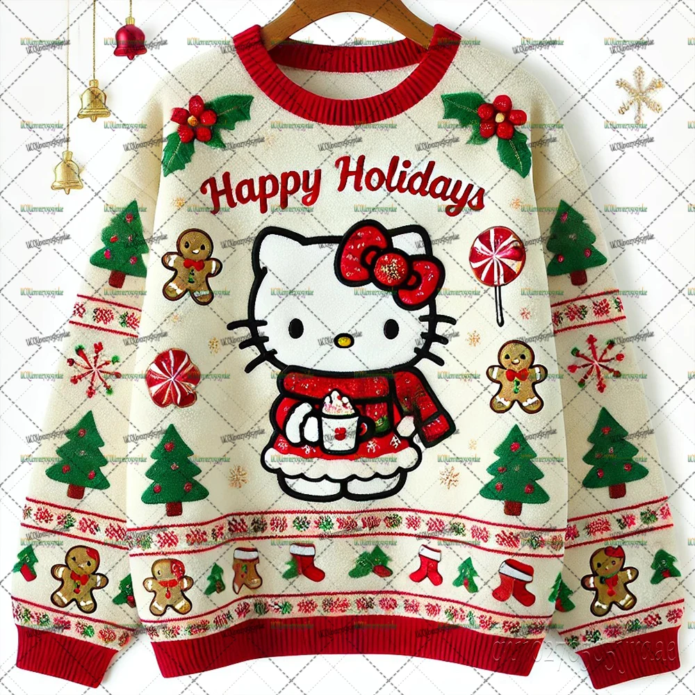 Weihnachtspullover mit Hello Kitty Motiv für Kinder und Erwachsene – C0902-1 , 3XL
