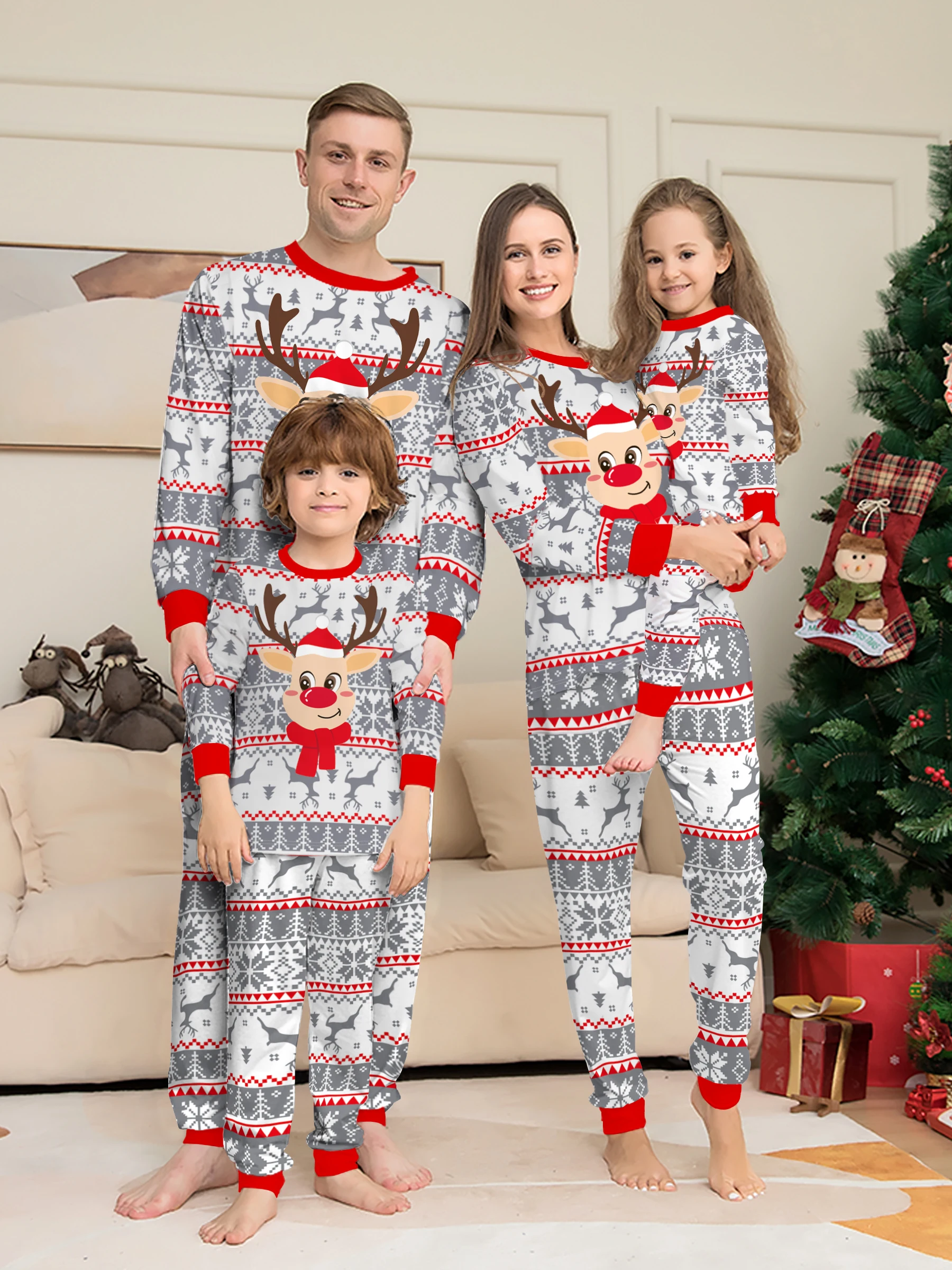 Familienfreundliche Weihnachts-Pyjamas mit einem lustigen Muster – SD-1133 , Mom-XL