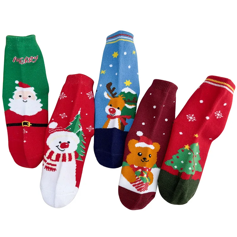Weihnachtliche Kindersocken im 5er-Pack für Jungen und Mädchen – 5 Pairs Christmas , 8-12 Years (XL)