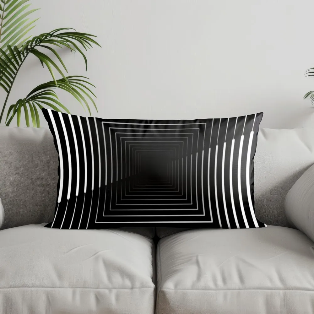 Geometrische Dekokissenhülle Blau für Sofa und Schlafzimmer – 3 , 40x60cm