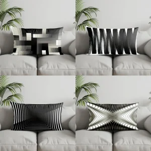 Geometrische Dekokissenhülle Blau für Sofa und Schlafzimmer