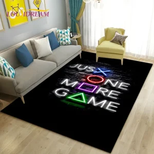 Bunter Spielfreude – 3D Gamer Teppich für Kinderzimmer
