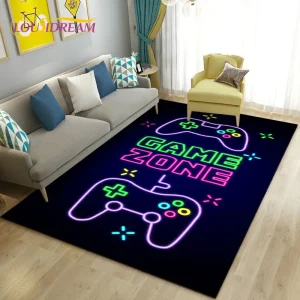 Spielewelt-Rug für das Kinderzimmer in buntem Cartoon-Design