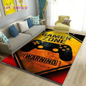 Bunter 3D Spielcontroller-Teppich für Kinderzimmer und Wohnzimmer