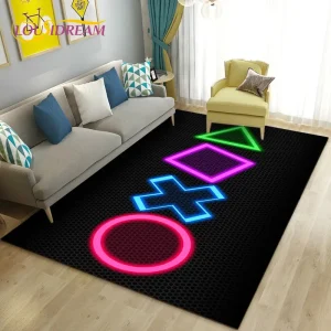 Bunter 3D Cartoon Gaming Teppich für Kinderzimmer oder Spielzimmer
