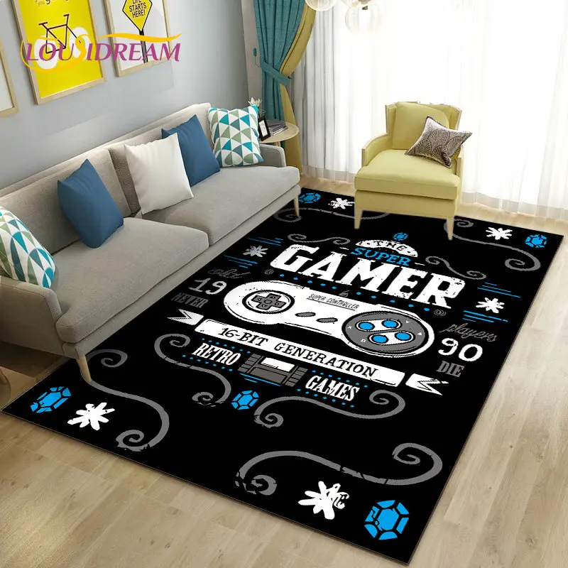 Bunter 3D Gamer Teppich für Kinderzimmer und Wohnzimmer – 40x60cm