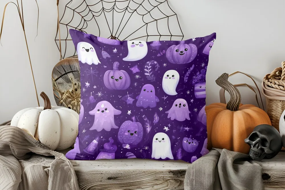 Halloween-Kissenbezug mit Kürbis-Motiv für Ihr Zuhause – 6 , 60x60cm