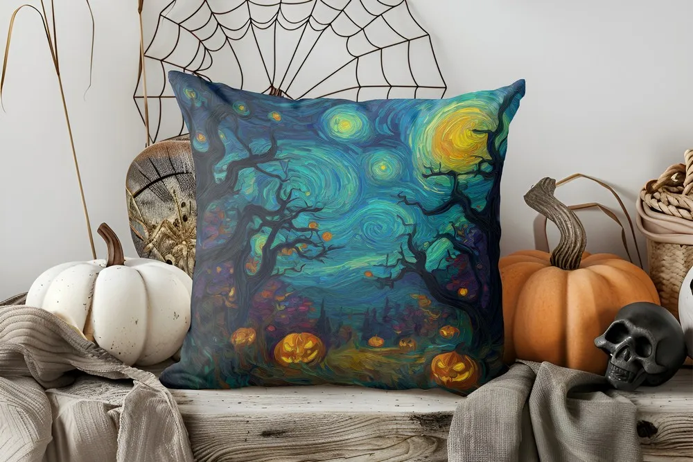 Halloween-Kissenbezug mit Kürbis-Motiv für Ihr Zuhause – 3 , 45x45cm