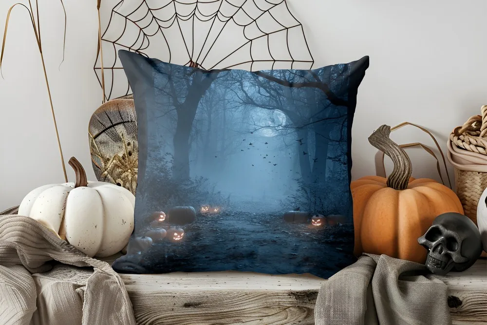 Halloween-Kissenbezug mit Kürbis-Motiv für Ihr Zuhause – 2 , 40x40cm