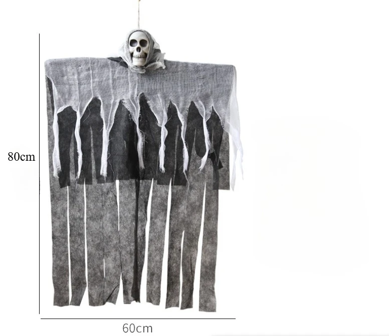 Leuchtender Halloween-Kopf zum Hängen für gruselige Dekoration – no light