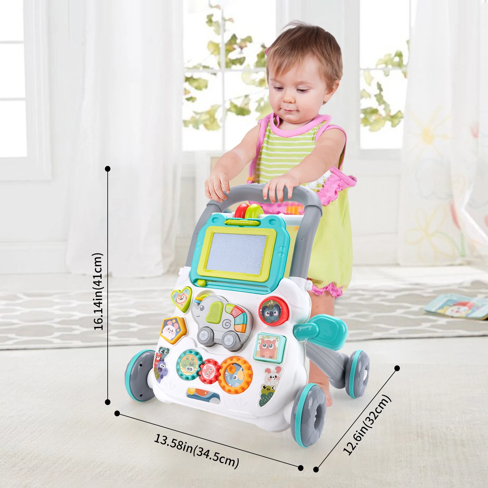 Kreativer Schieber für Babys mit Musik und Zeichenbrett – Bild 2