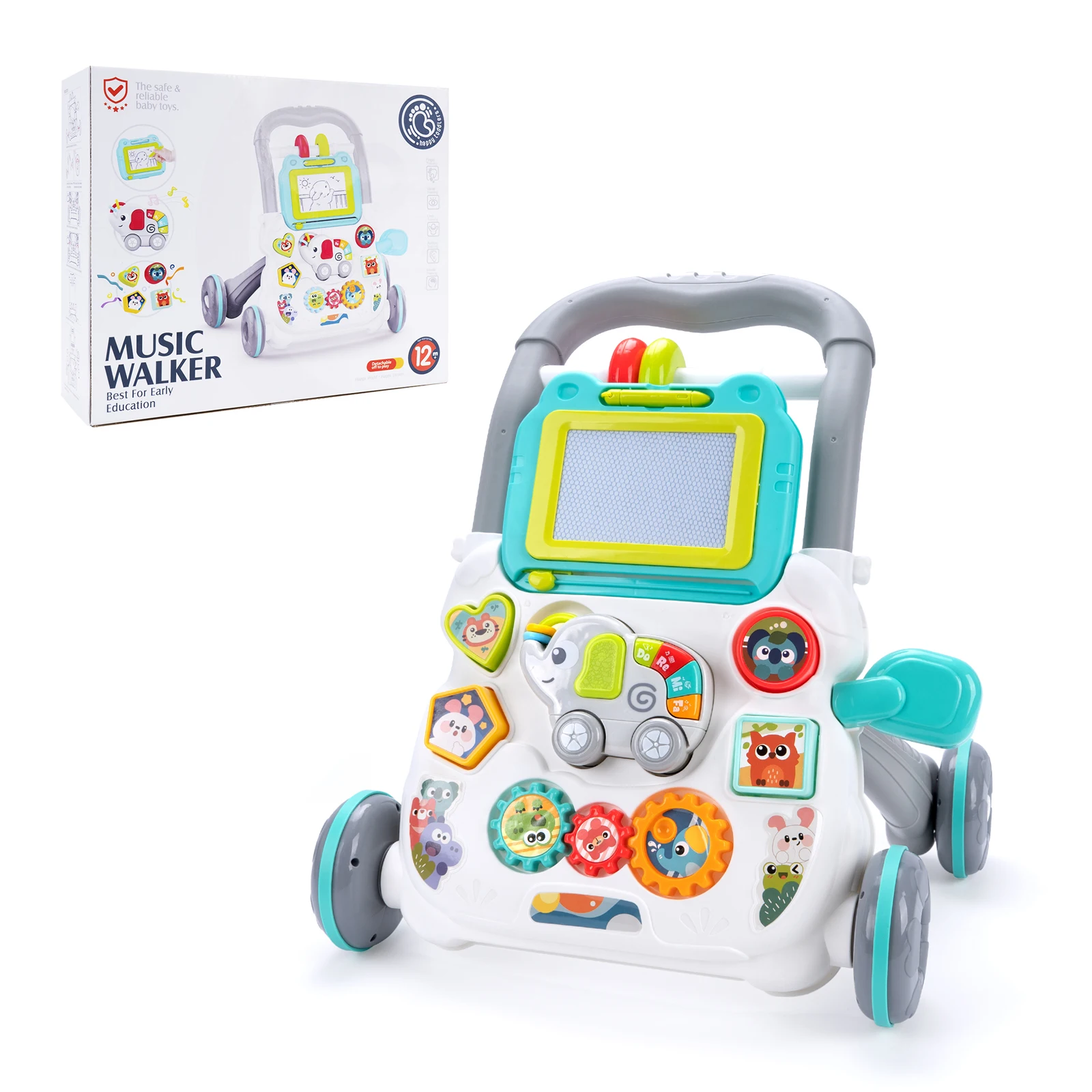 Kreativer Schieber für Babys mit Musik und Zeichenbrett