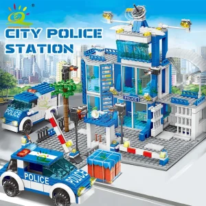 Polizeistation Baukasten mit 753 Teilen für kreatives Spielen