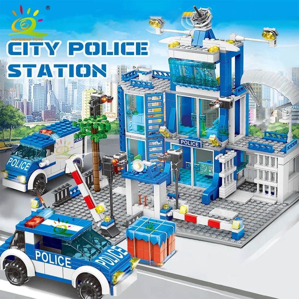 Polizeistation Baukasten mit 753 Teilen für kreatives Spielen