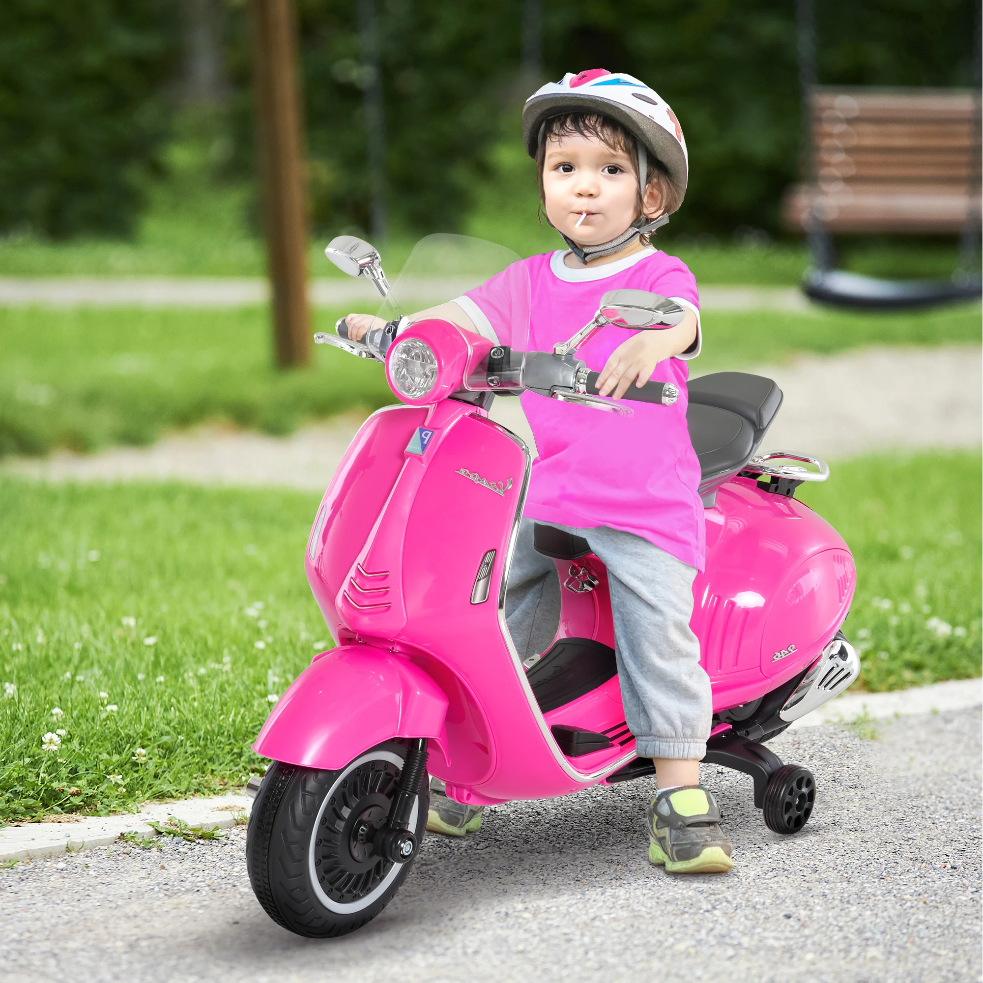 HOMCOM Elektrisches Motorrad für Kinder 3-6 Jahre in Pink