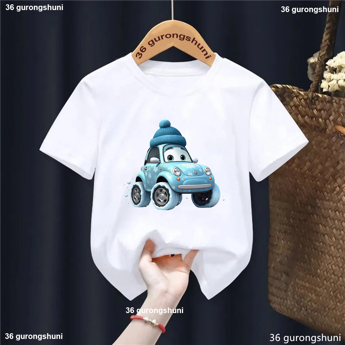 Kawaii Weihnachtsauto T-Shirt für Kinder – Lustiges Geschenk – H17943Q , 3T（户外运动）