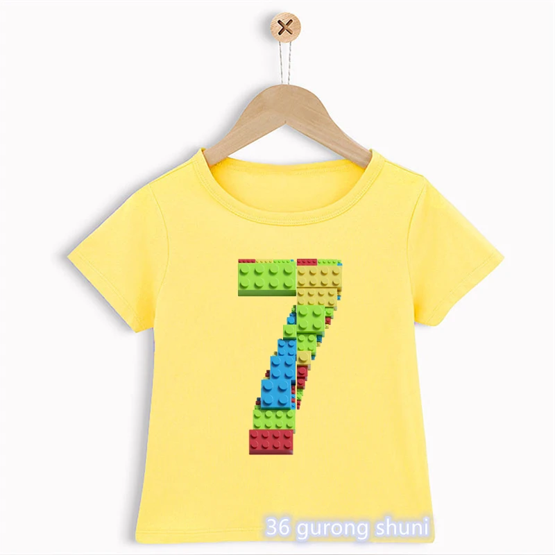 Kreatives T-Shirt für Jungen mit Bauklötzen und Namen – 15988Y , 8T