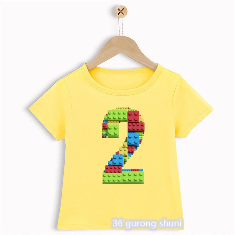 Kreatives T-Shirt für Jungen mit Bauklötzen und Namen – 15985Y , 7T