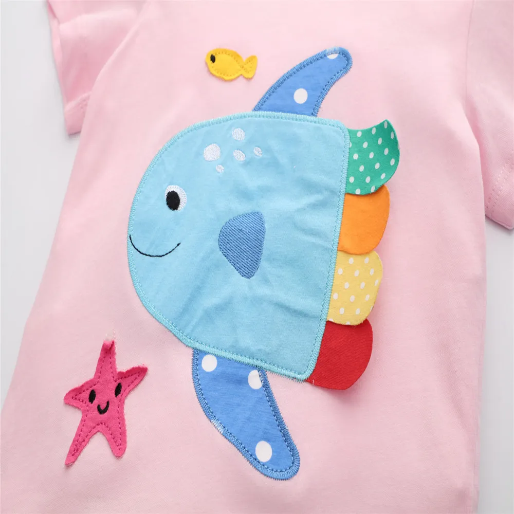 "Jumping Meters Mädchen T-Shirt mit Tierstickerei für Sommertage (W211631)" – Bild 5