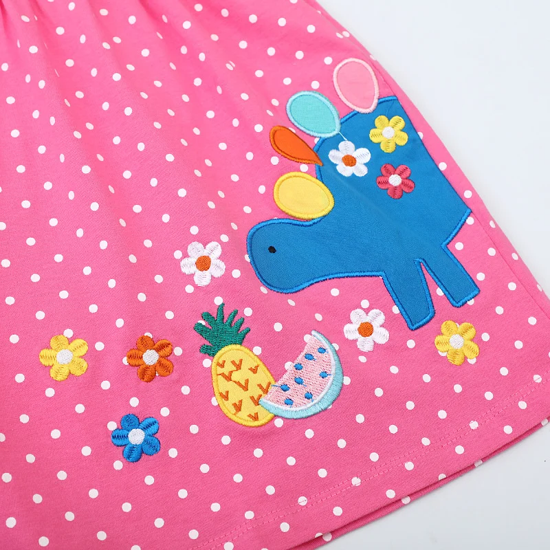 Spring/Sommer Kinderkleid mit Dinosaurier-Print für Mädchen 2-7 Jahre – Bild 6