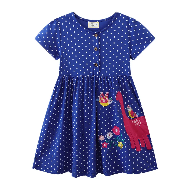 Fröhliches Sommerkleid für kleine Dino-Liebhaberinnen im Alter von 2-7 Jahren – T67317 – 3T