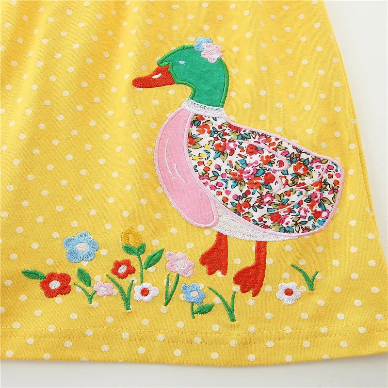 Mädchenkleid mit langen Ärmeln und Tier-Motiven für Festlichkeiten (T1556) – Bild 6