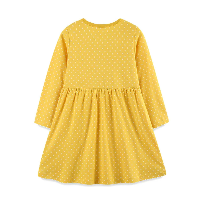 Mädchenkleid mit langen Ärmeln und Tier-Motiven für Festlichkeiten (T1556) – Bild 3