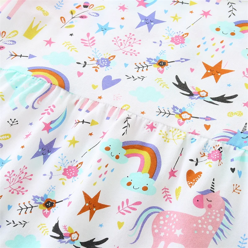 Hübsches Regenbogen-Kleid für kleine Mädchen im Sommer – Bild 5