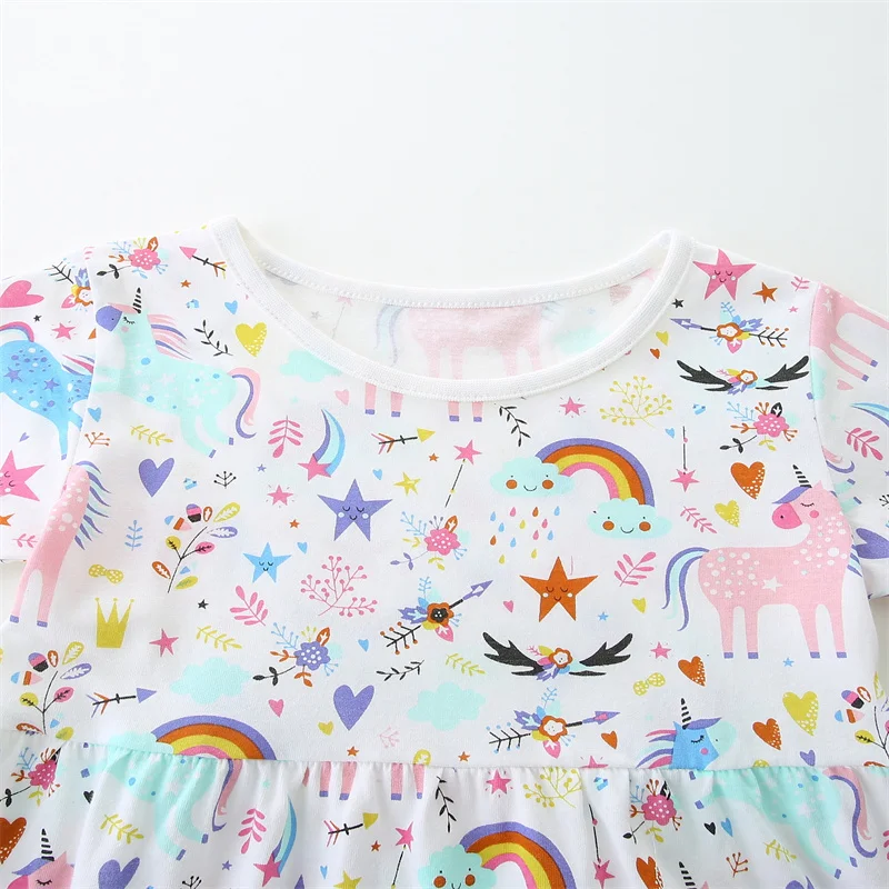 Hübsches Regenbogen-Kleid für kleine Mädchen im Sommer – Bild 3