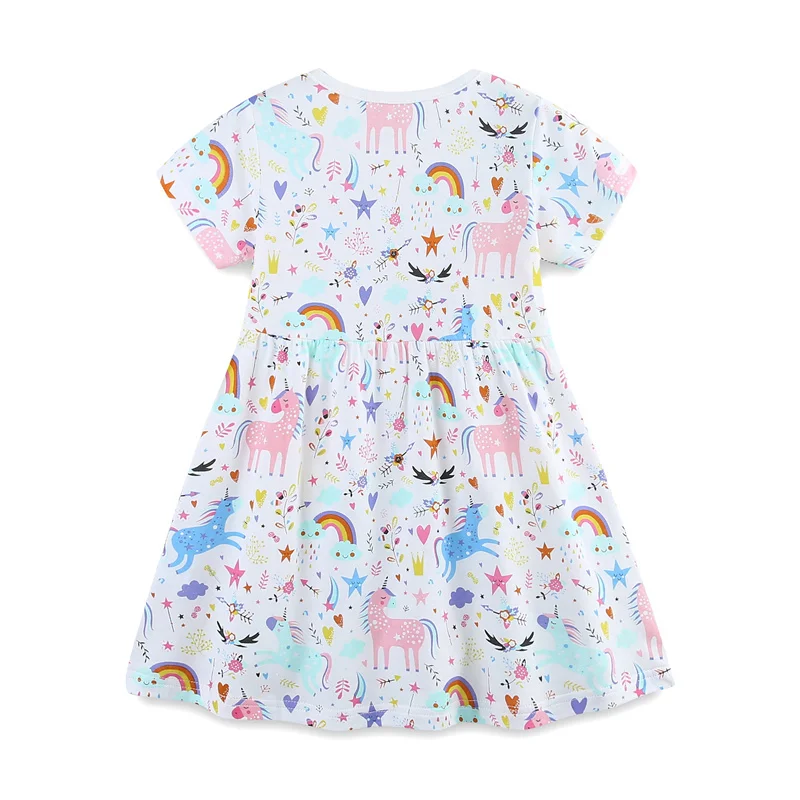 Hübsches Regenbogen-Kleid für kleine Mädchen im Sommer – Bild 2