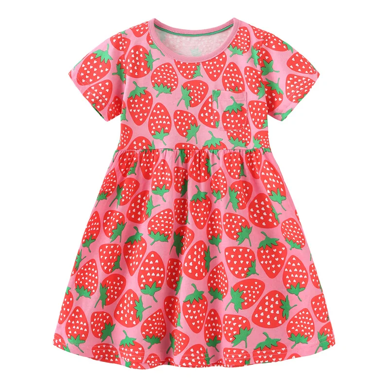 Süßes Sommerkleid für Mädchen mit Giraffenstickerei – 5T