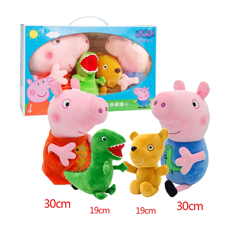 Peppa Pig Plüschtier Set: 4 Kawaii Dinosaurier und Bären – B With Box