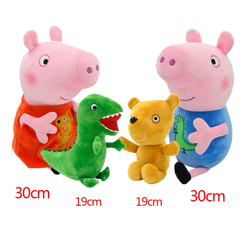 Peppa Pig Plüschtier Set: 4 Kawaii Dinosaurier und Bären – B No Box