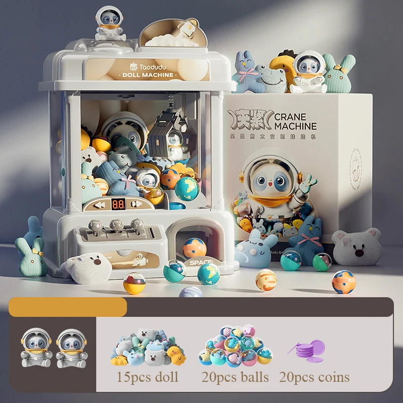 Spielzeug-Kranmaschine für Kinder – Coin-Operiertes Spielzeug für Spaß – 28.5×36.5×23 white