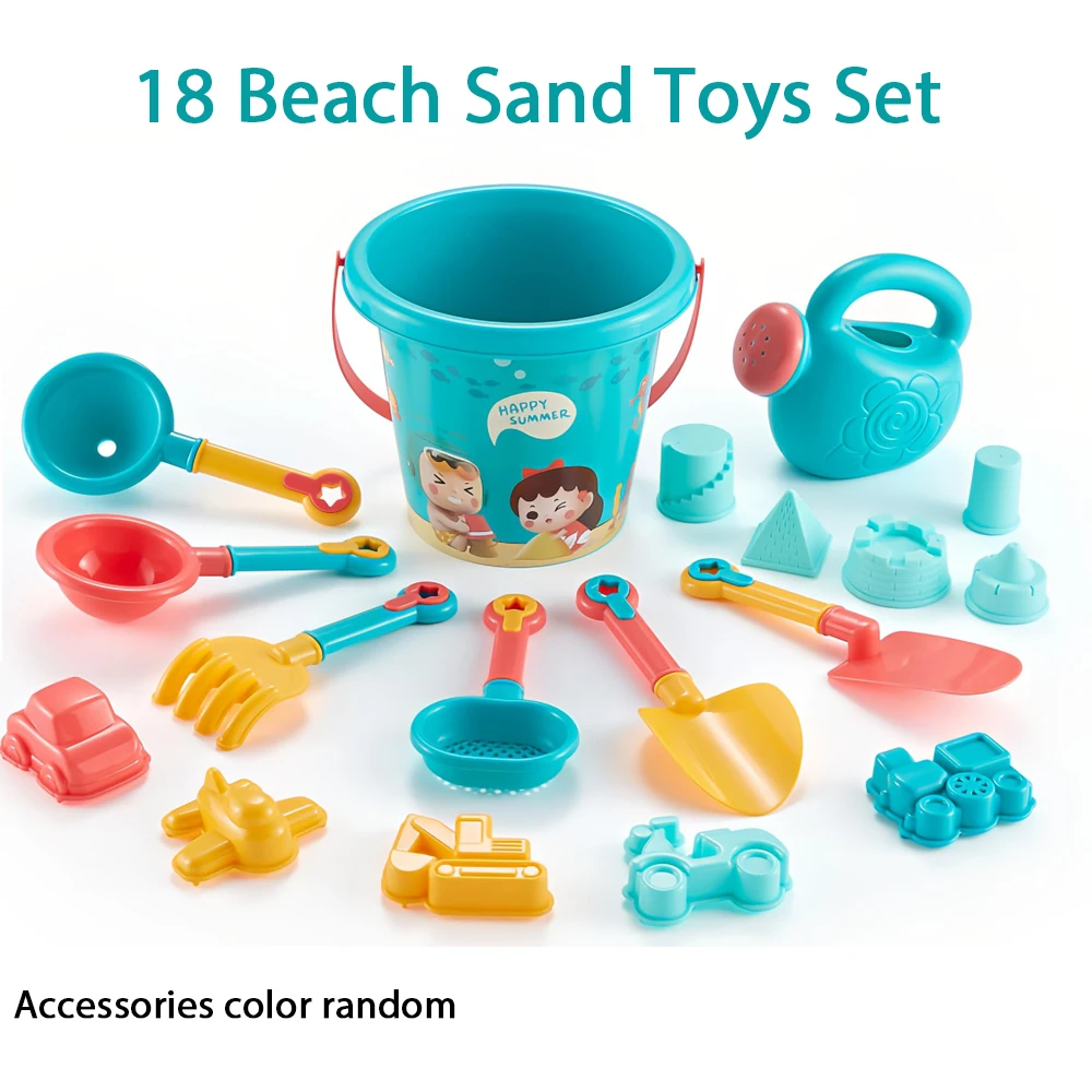 18-teiliges Strandspielzeug-Set aus langlebigem Kunststoff für Jungen und Mädchen – Bild 6