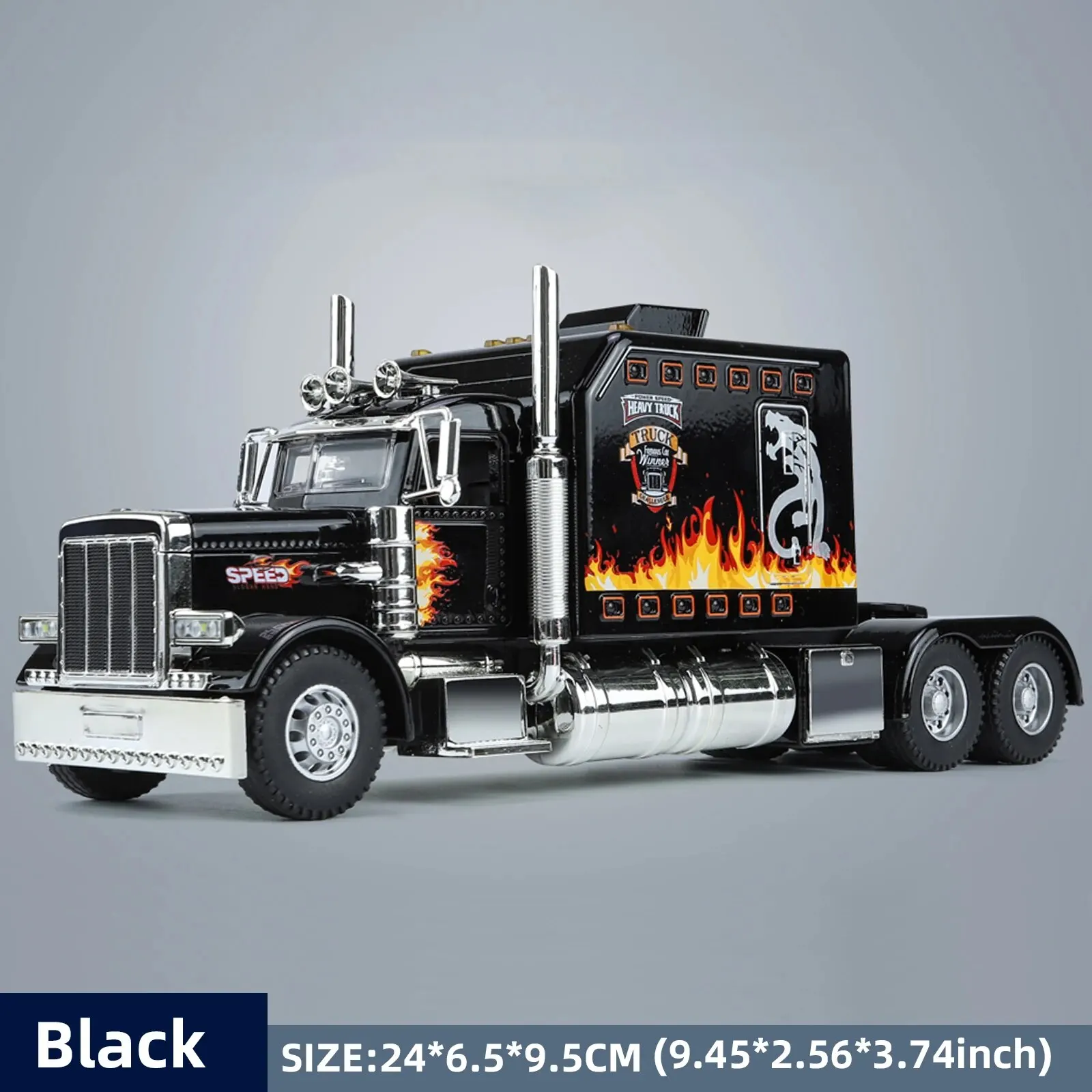 Langlebiger 1:24 Peterbilt 389 Spielzeug Lastwagen für Kinder – Black