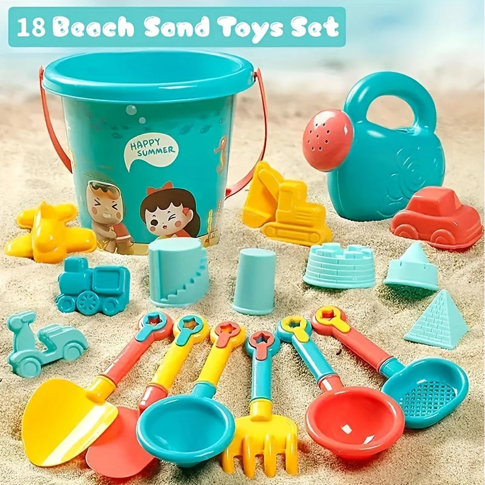 18-teiliges Strandspielzeug-Set aus langlebigem Kunststoff für Jungen und Mädchen