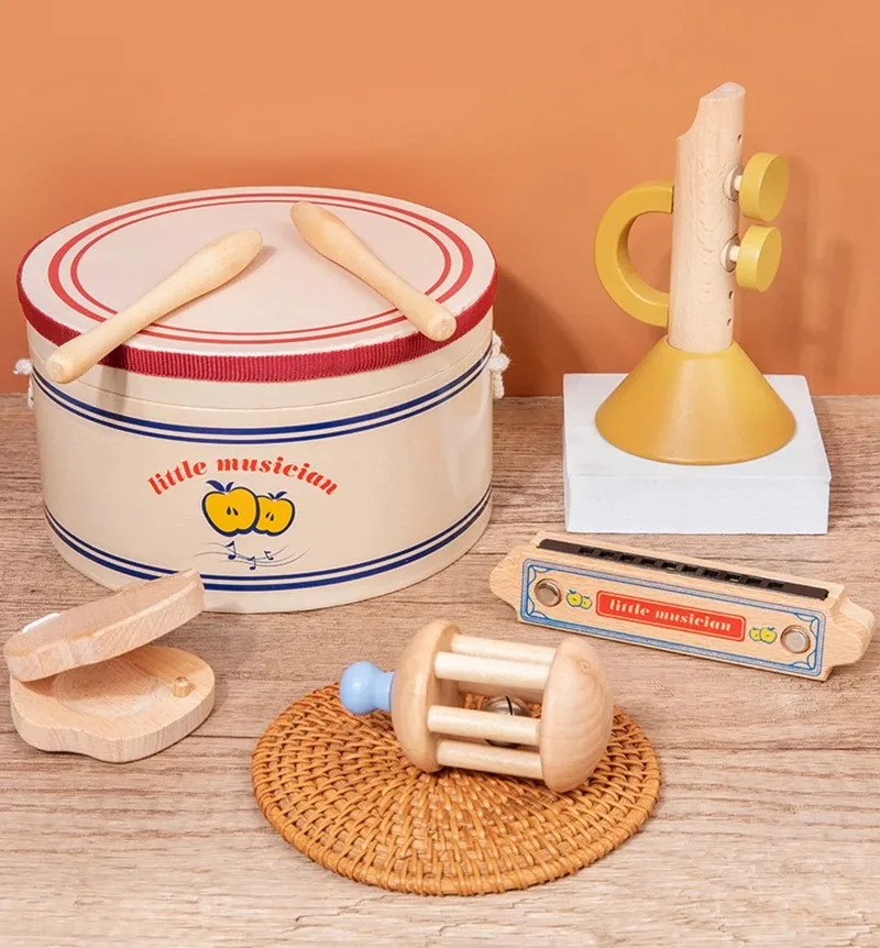Holz-Xylophon-Trommelset für kleine Musiker, 18-teiliges Spielzeug – Bild 6