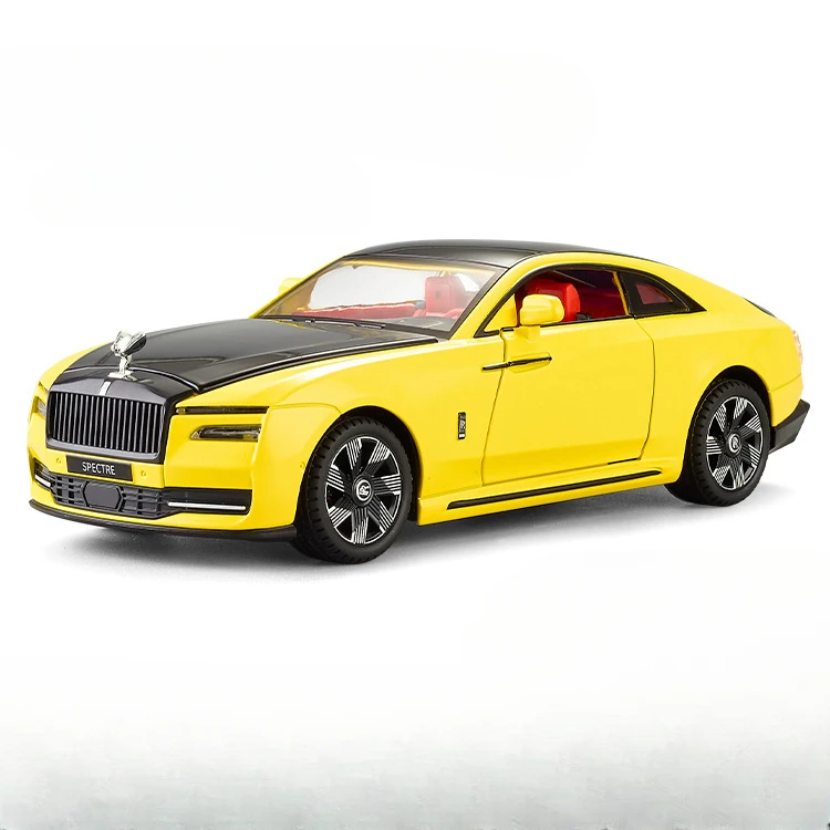 Elegantes 1/24 Modellauto: Rolls Royce Spectre mit Sound und Licht – Yellow