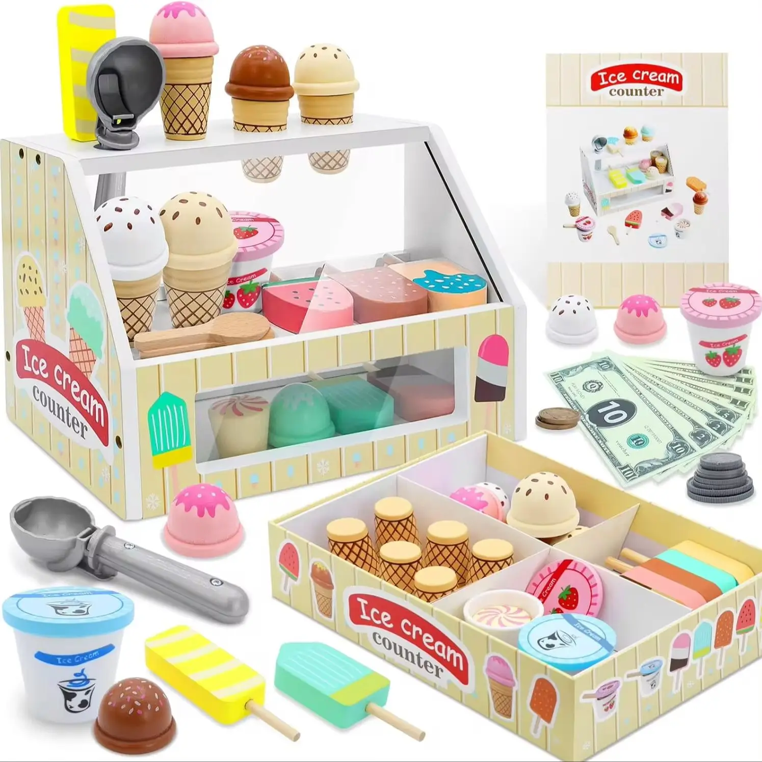 Hol dir den Spaß mit dem Ice Cream Counter Spielset für Kinder!