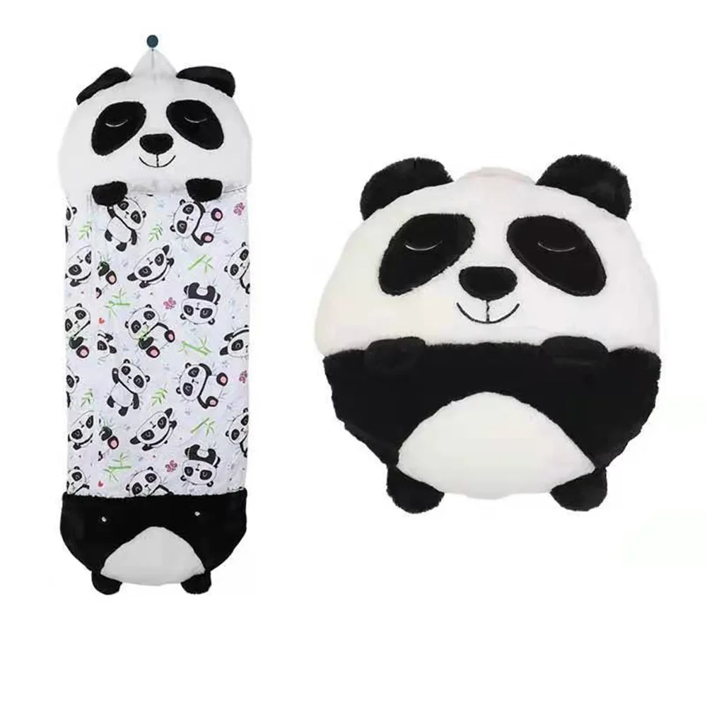 Tierischer Kinder Schlafsack für Mädchen und Jungen – Panda – 135x50cm