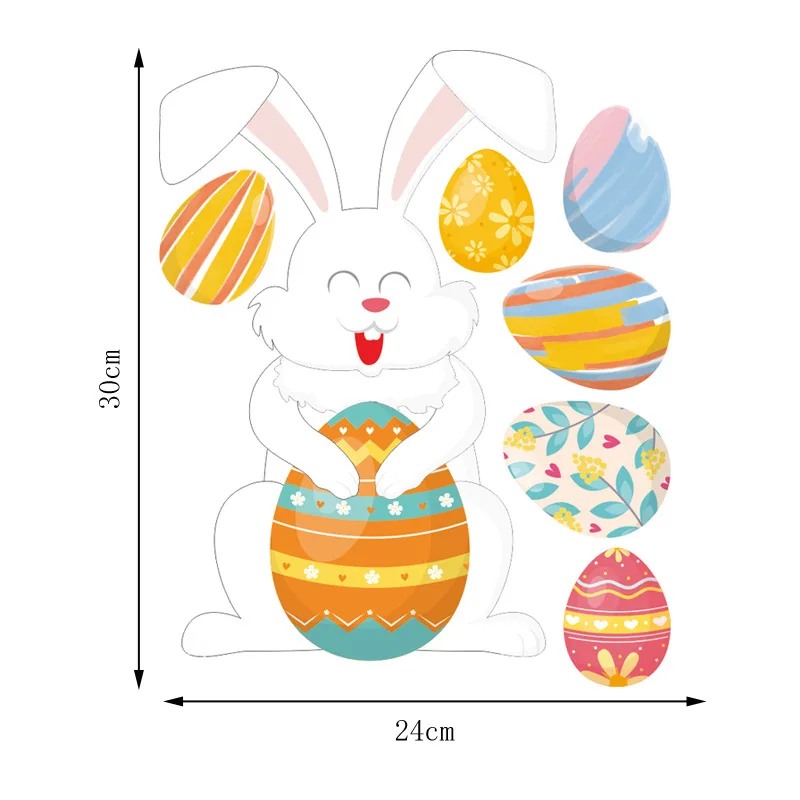 Fröhliche Osterdeko für das Zuhause: Hasenfenster-Aufkleber und Eier-Elektrostatiken – 1pcs Sticker P