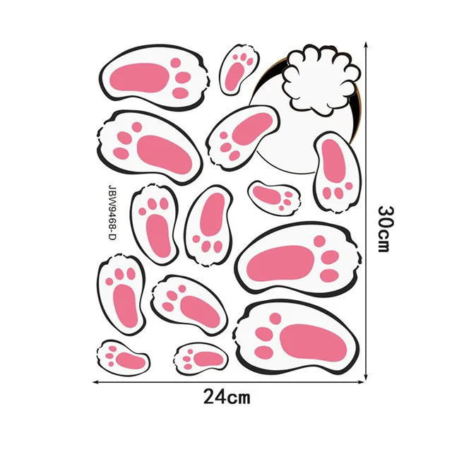Fröhliche Osterdeko für das Zuhause: Hasenfenster-Aufkleber und Eier-Elektrostatiken – 1pcs Sticker O