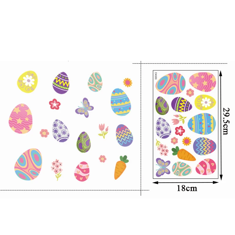 Fröhliche Osterdeko für das Zuhause: Hasenfenster-Aufkleber und Eier-Elektrostatiken – 1pcs Sticker J