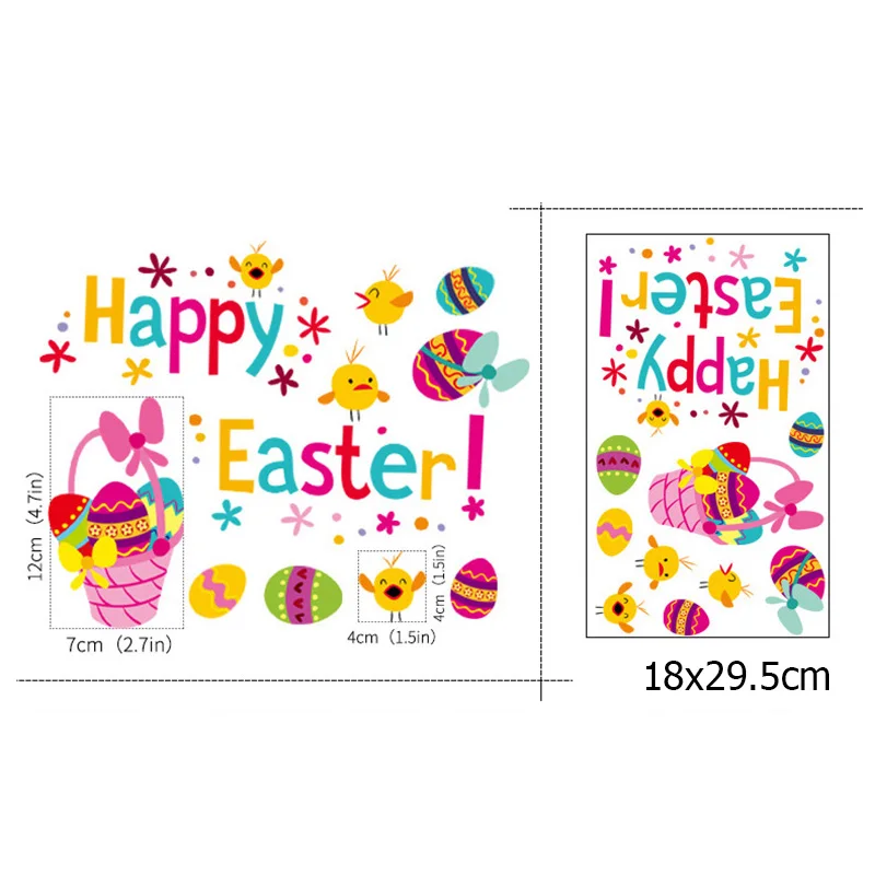 Fröhliche Osterdeko für das Zuhause: Hasenfenster-Aufkleber und Eier-Elektrostatiken – 1pcs Sticker F