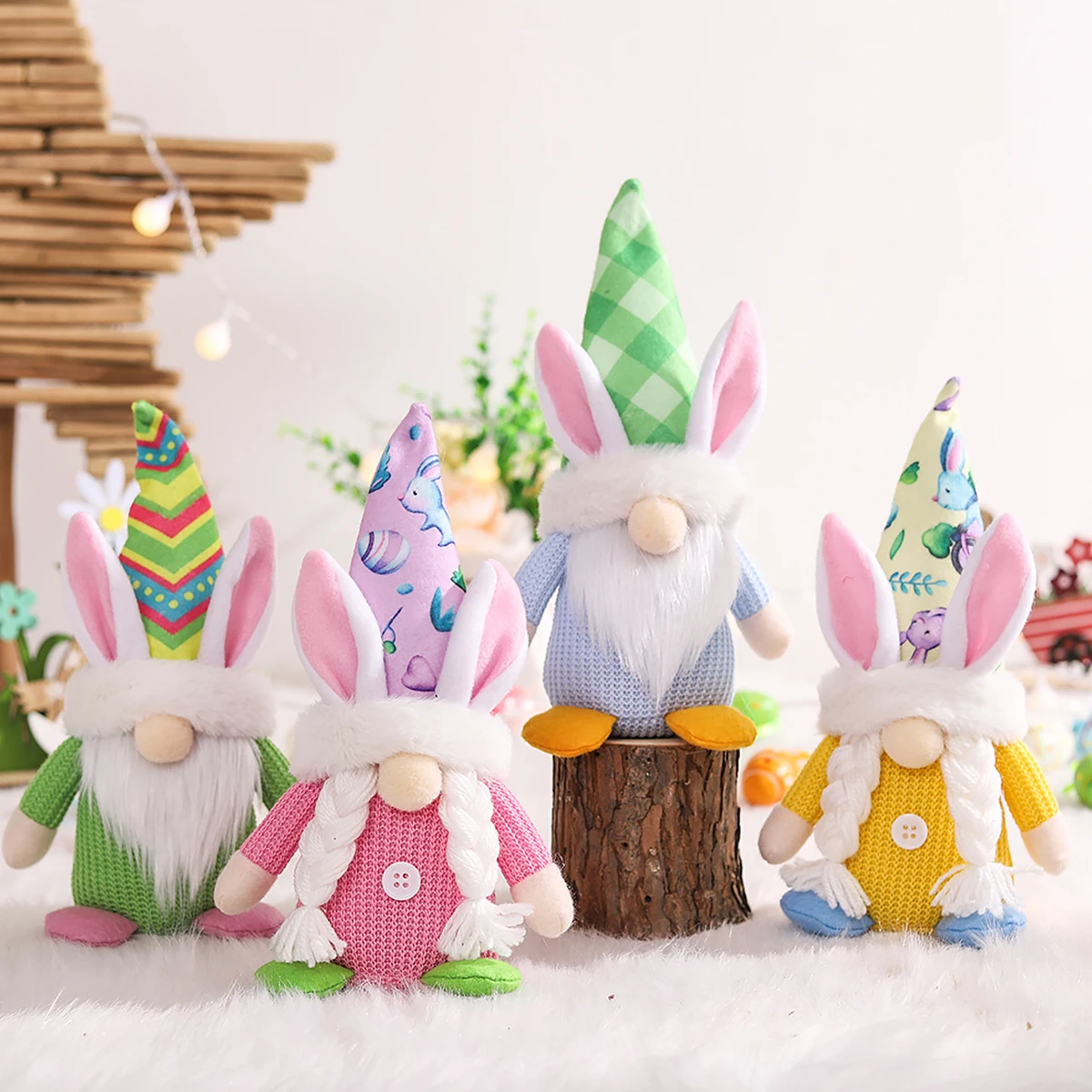 Bezaubernde Oster-Dekoration: Leuchtender Hase mit Gnom-Design – Bild 6